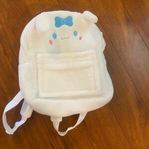 Cinnamoroll white fur back pack